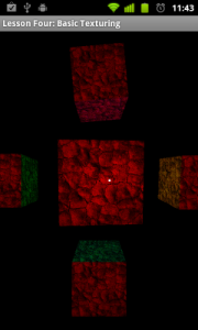 Per fragment lighting with texturing: centered between four vertices of a square.